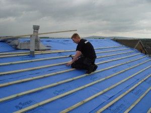 Matt re-roofing a bungalow in Barnoldswick
